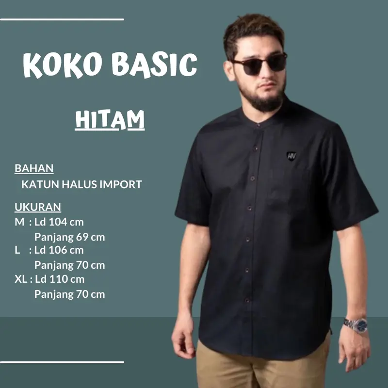 RABW - BAJU KOKO KURTA Pria POLOS KAIN KATUN KEMEJA KOKO DEWASA LENGAN PENDEK PREMIUM TERBARU Muslim 3
