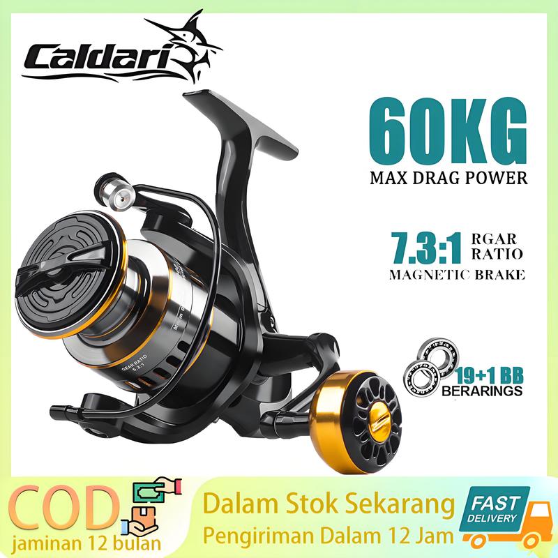 Caldari Mesin Pancing Udang Baitcasting Reel Laut Murah Memancing 5.2: 1spinning Reel Logam Spool 160kg Kekuatan Pengereman 12bb Casting Fishing Reels 1