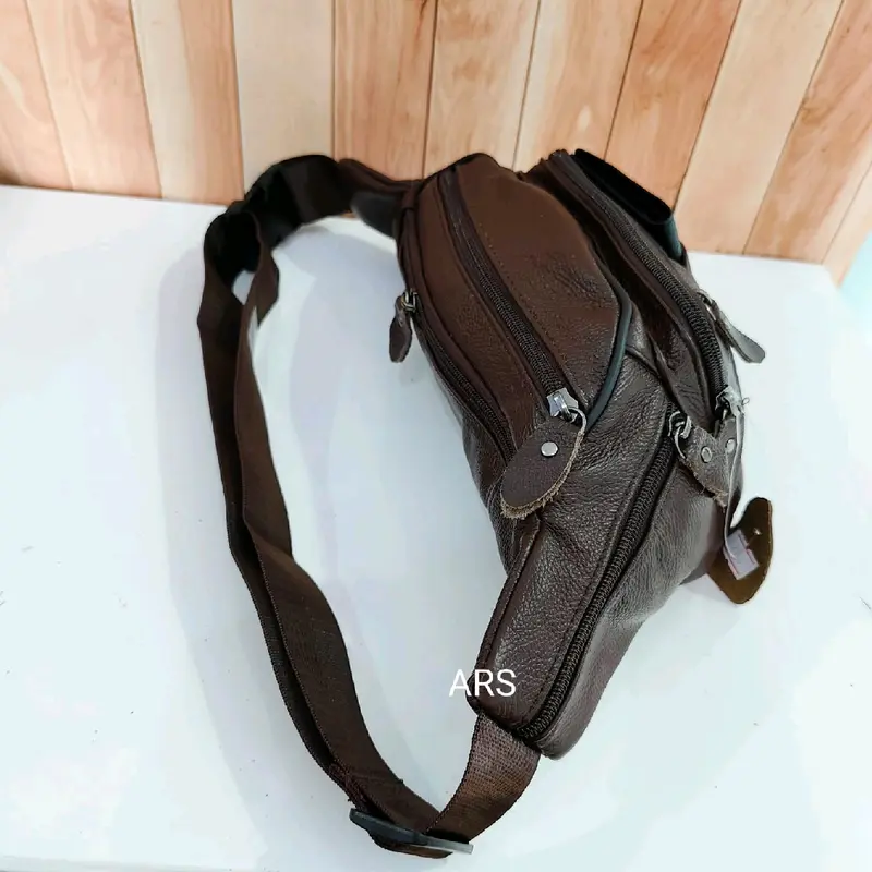 Tas kulit waistbag pria tas selempang bahu kulit asli cowok maskulin tas travel tas casual kulit sapi 5