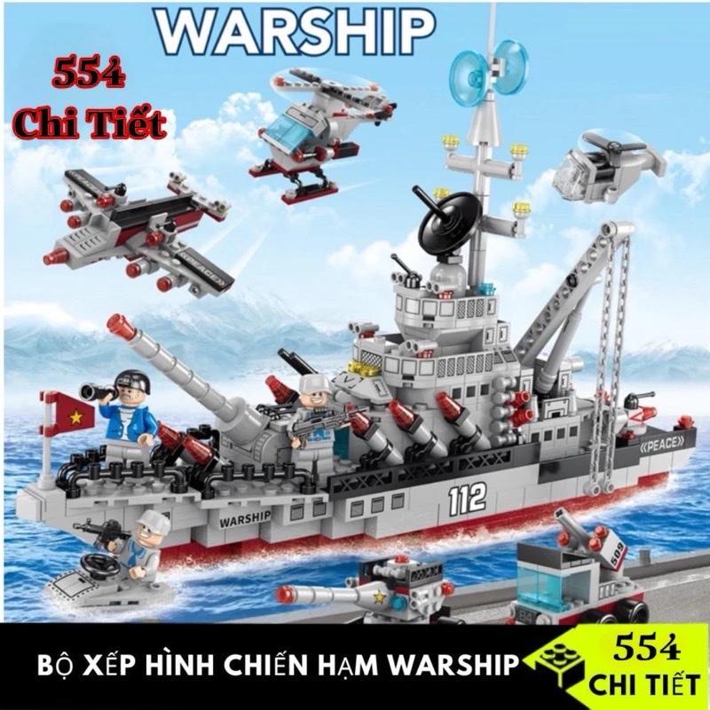 Xếp Hình Tàu Chiến Warship – Bộ Lắp Ráp Chiến Hạm, Mô Hình Tàu Hải Quân Cho B