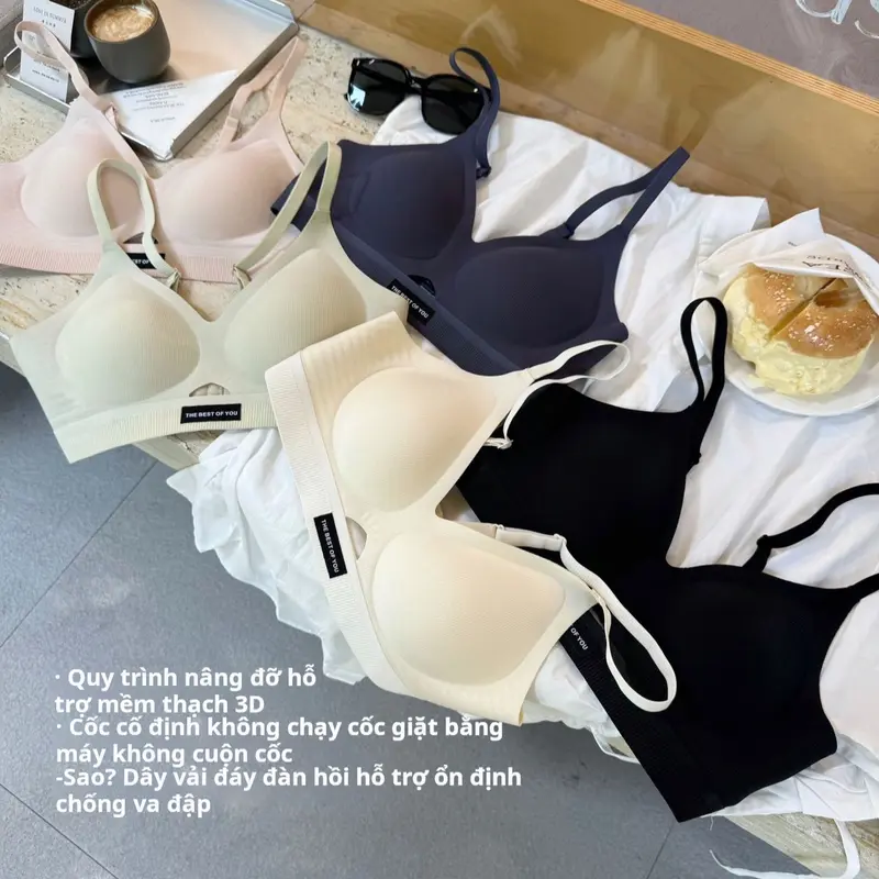 Áo Ngực Không Gọng, CHEMECHEME, Hàng Mới Về, Phong Cách Thể Thao, Cúp Bán Cố Định, Dải Thạch Nâng, Hỗ Trợ Mềm Mại Và Chắc Chắn, Thích Hợp Cho Ngực Bên, Không Có Vòng Thép 7
