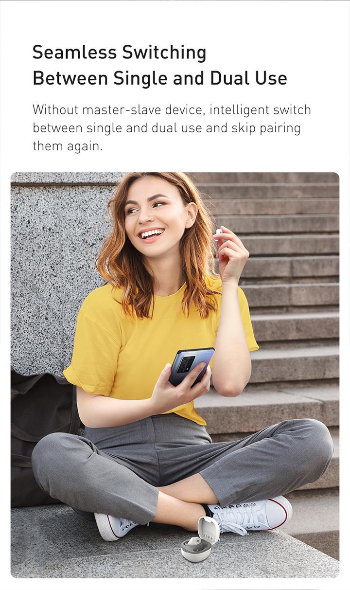 Product Introduction of Baseus Encok WM01 True Wireless Bluetooth Earphone Pengurangan Kebisingan Tahan Air Mini Earbuds TWS Headphones Biru 38