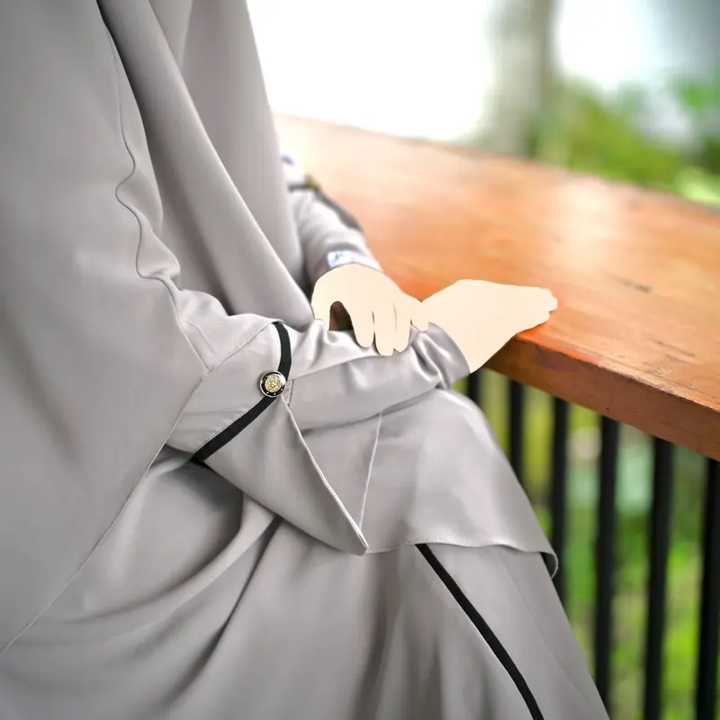 ameera handsock abaya 2 in 1 warna Vintage khaki 1