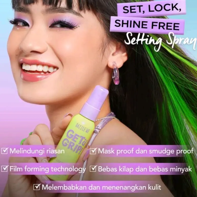 DAZZLE ME GET A GRIP! MAKEUP SETTING SPRAY Wajah setting sprays pink 3