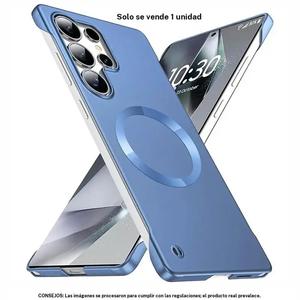 Funda magnética delgada sin marco para Samsung Galaxy S26 S25 S24 S23 Ultra Edge, carga inalámbrica Magsafe, antihuellas, diseño de CD brillante