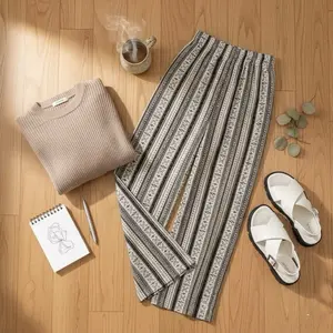 Celana Kulot Rayon Motif Anak Usia 10-14 Tahun Fashion Anak