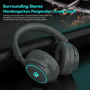 [COD] Yincoree [M26] Headset Bluetooth Gaming 7 Warna LED RGB - Headset Nirkabel Over-Ear dengan Lampu LED Berwarna Bergantian, Nyaman untuk Gaming & Musik Peredam Kebisingan Mikrofon Bawaan Earphone