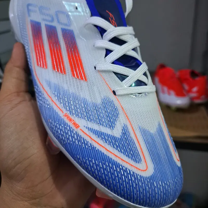 Sepatu Bola F50 White Blue Orens FG 1