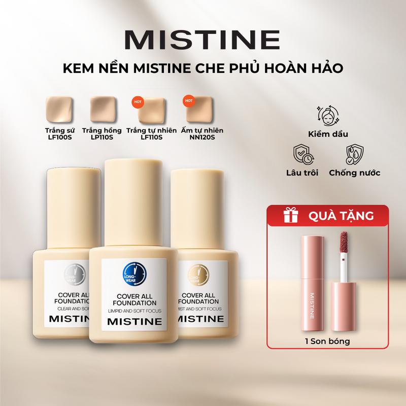 【LIVE MISTINE Foundation bb Cream Kem nền dạng lỏng dưỡng ẩm lâu trôi 30g【Món quà miễn phí lip 1.3g*1【Phiên bản ngẫu nhiên