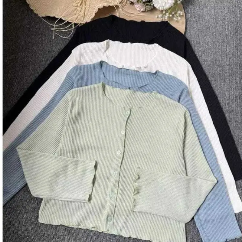 cardigan anak perempuan 9–12 style korea bahan wafer Fashion outer untuk sekolah 3