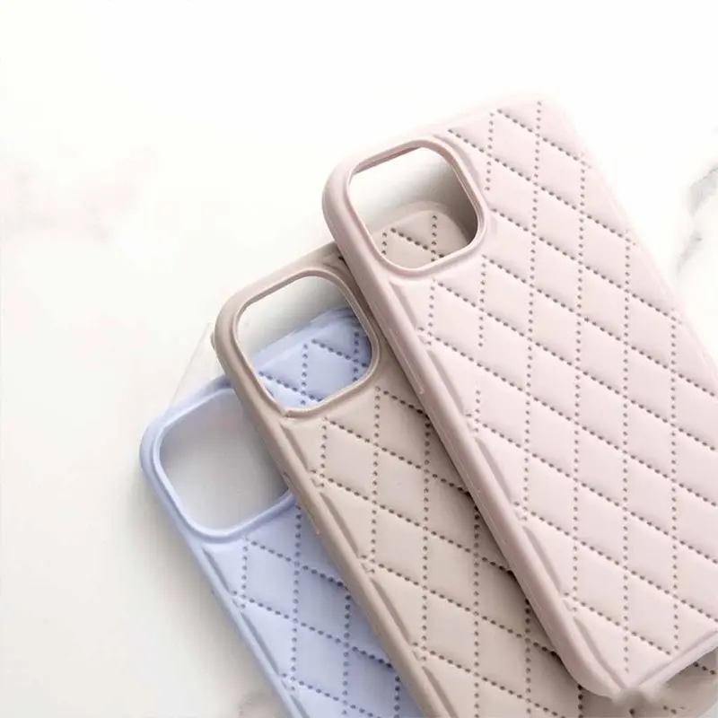 New! Diamond Bludru Rhombic Silicone Case - Softcase/Casing Hp Fullcover Compatible For Iphone X Xs Xr 11 12 13 14 15 16 16e Pro Promax Plus Rci488 3