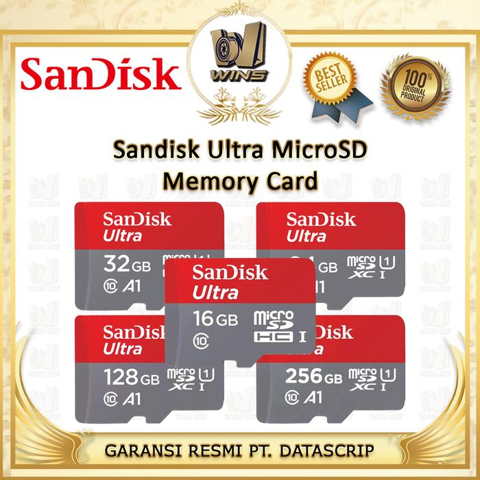 Promo Sandisk Ultra MicroSD / Micro SD Card Memory 16 32 64 128 256 512 ...