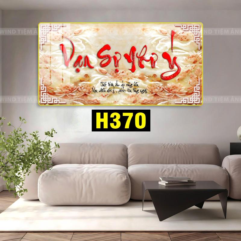 Tranh đơn nguyên tấm [ Mẫu tranh Phúc Lộc Thọ. , tranh Như Ý , tranh chữ thư pháp , ..] treo tường khổ lớn _ Khung tráng gương viền vàng cao cấp