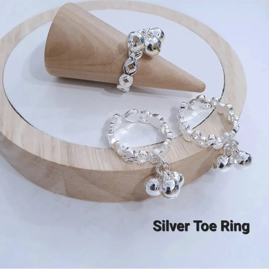 [ READY STOCK ] ( 1 PAIR ) Silver Adjustable Toe Ring For Women / Perak Cincin Kaki