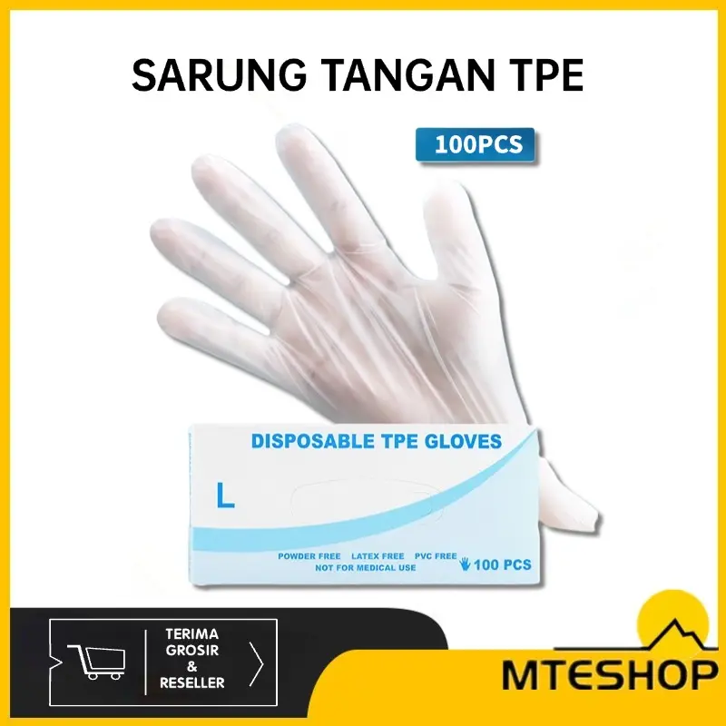 MTE Sarung Tangan TPE Isi 100Pcs Sekali Pakai