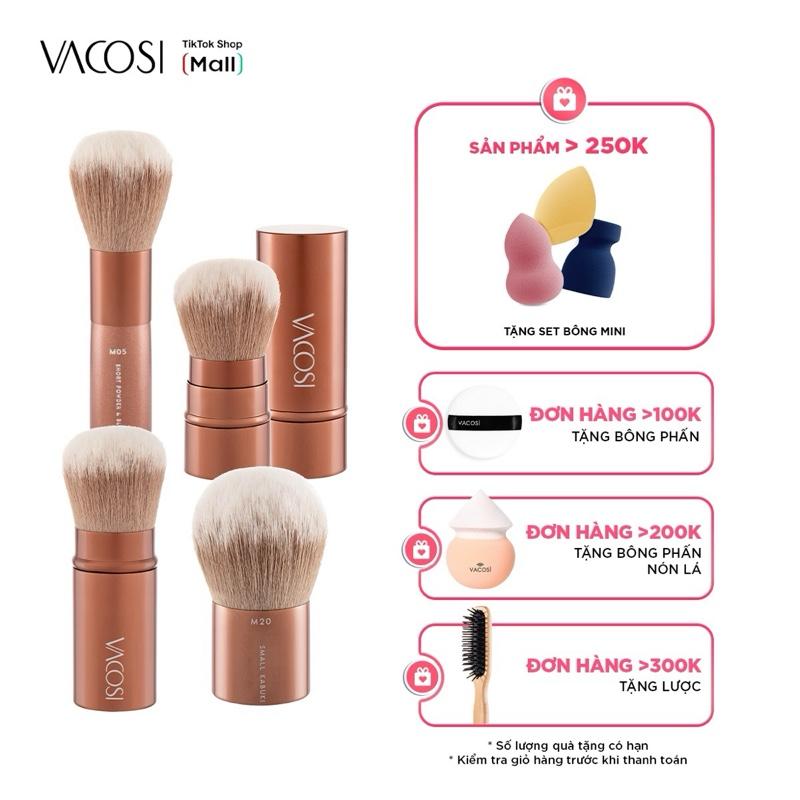 Cọ phủ phấn và má hồng bỏ túi nhỏ gọn tiện lợi có nắp và không nắp VACOSI POWDER BRUSH - M05, M10, M20-Y24 Mỹ Phẩm Cosmetic
