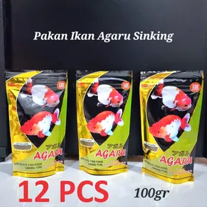Agaru Sinking Type 100 Gram 12 PCS / Pakan Ikan Koki / Pelet Ikan Aquarium / Makanan Ikan Hias
