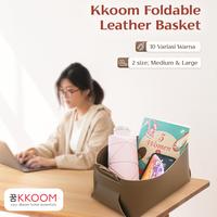 Gambar KKOOM Foldable Leather Basket • Keranjang Kulit Lipat Foldable Leather Basket • Keranjang Kulit Lipat • Organizer Box Tempat Penyimpanan Barang Serbaguna - black, large dari KKOOM Indonesia Kota Administrasi Jakarta Barat 3 Tokopedia