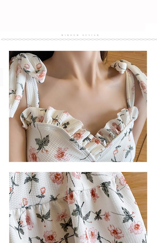 Product Introduction of One-Piece Swimsuit for Women 2023 Summer New Floral Fresh Conservative Belly Covering Slimming Pure Desire Sling Hot Spring 1