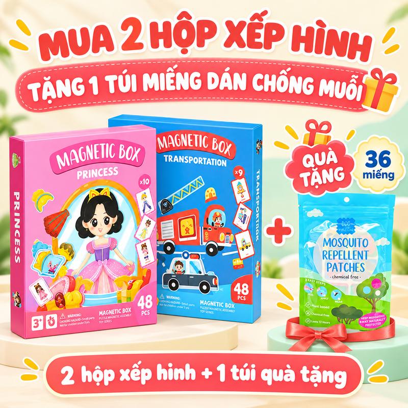 Hộp Tranh Xếp Hình Nam Châm Thay Đồ & Phối Đồ Thông Minh (Magnetic Box) – Đồ Chơi Giáo Dục Sớm Phát Triển Tư Duy & Sáng Tạo
