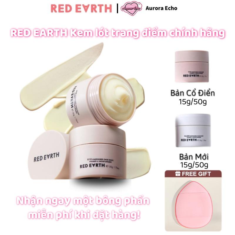 Kem Lót Chính Hãng RED EARTH Dưỡng Ẩm Và Làm Mềm Da Che Lỗ Chân Lông Tặng Kèm Mút Trang Điểm