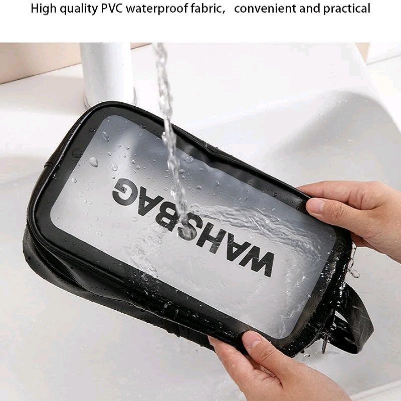 Tas Kosmetik Transparant WASHBAG Pouch Travel Make Up Bag Organizer ukuran S 0