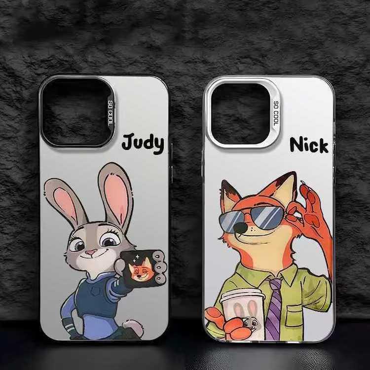 Contrast color vitality case iPhone case 17Promax Nick and Judy iPhone16 new 13mini hard case XR