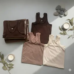 Jang Kid's - Singlet Kaos Dalam Bayi dan Anak Seri Coklat Bahan Adem Lembut 3-12 Pcs Murah untuk Usia 3-12 Bulan Paket Hemat dan Nyaman