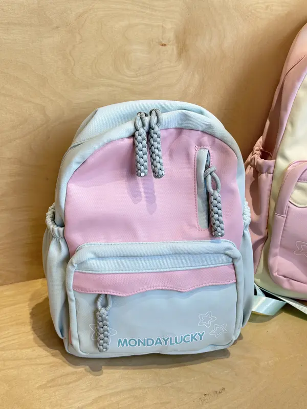 【Ready】Tas sekolah kecil Macaron, segar dan serbaguna, ransel kecil warna kontras, ransel tamasya sekolah Backpack Wanita 1