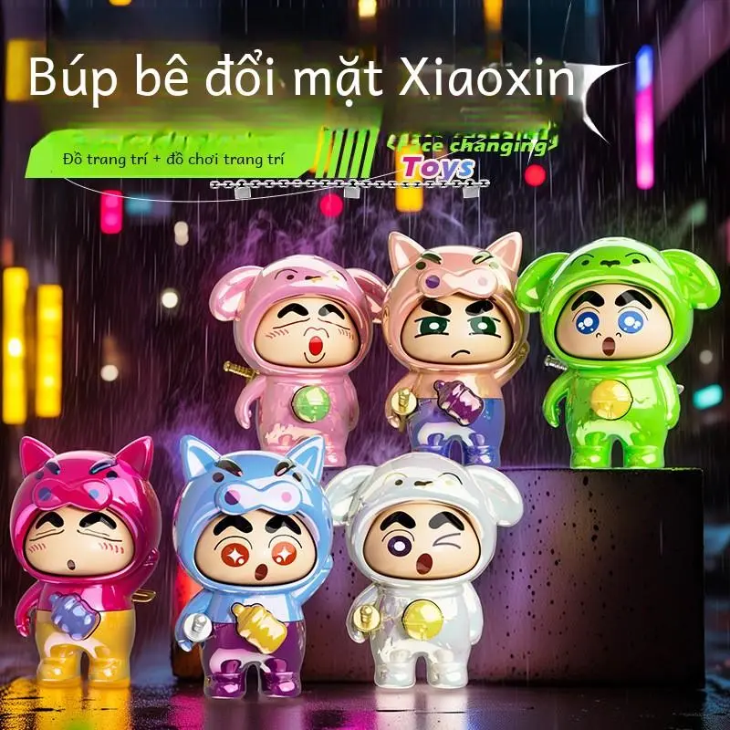 Búp Bê hộp mù, Shin Chan, Bút Chì đầy màu sắc Thay Đổi khuôn mặt bất ngờ, Đồ chơi sáng tạo và Hợp Xu hướng cho học sinh, Thủ công mỹ nghệ, Đồ chơi chợ đêm