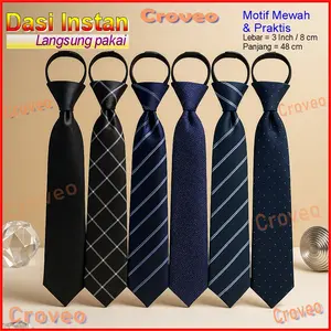 Dasi Pria Instan Resleting Motif Garis Salur Langsung Pakai Zipper Jadi Otomatis Hitam Biru Formal Panjang Instant Warna Tie Necktie Polos Dasi Praktis Remaja Wisuda Seragam Slim Kerja Kantor Premium Resmi Mewah Simple Simpel Otomatis Pakai Cm Inch Merah