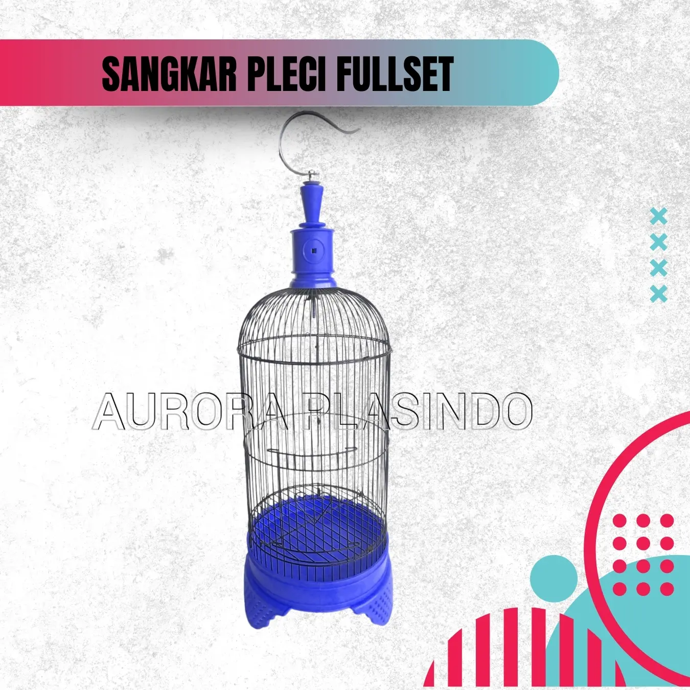 SANGKAR KANDANG PLECI DIAMETER 23CM FULLSET HELLOPED/HELOPET SOGON KONIN KOLIBRI PREMIUM