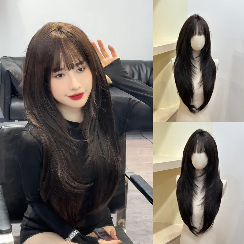 Tóc giả nữ nguyên đầu DJ-68 layer 65cm – tóc siêu thật tự nhiên by Dung Ji