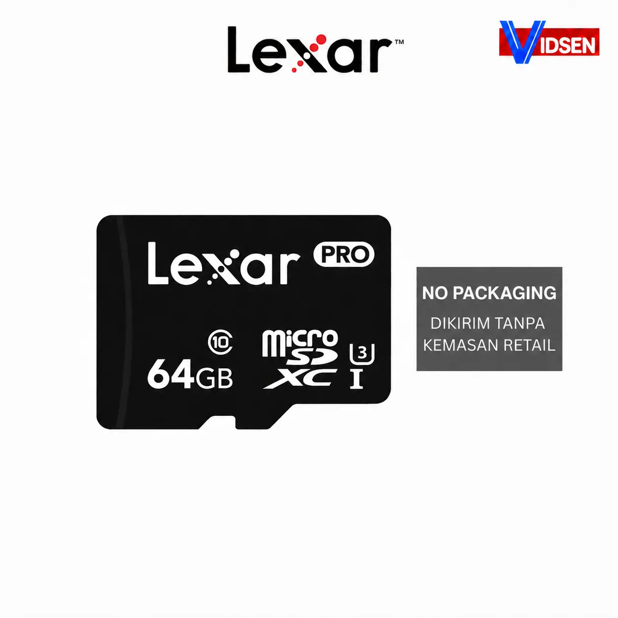 Lexar Pro Micro SD / MicroSD Card 64Gb 100MBps UHS-I Class 10 - Tanpa Kemasan