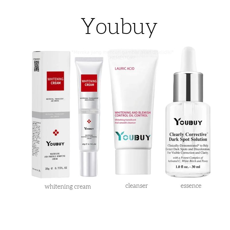 [COD BPOM] 3 In 1 Paket YOUBUY whitening blemish +lightening oil control pembersih wajah+Whitening Essence set Kerutan Memutihkan 1