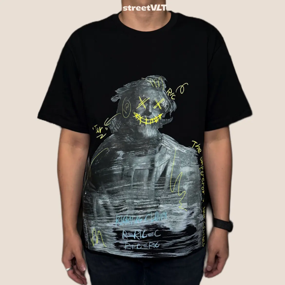 RIC Ricky Is Clown Einstein Statue Emperor Black Tee Original