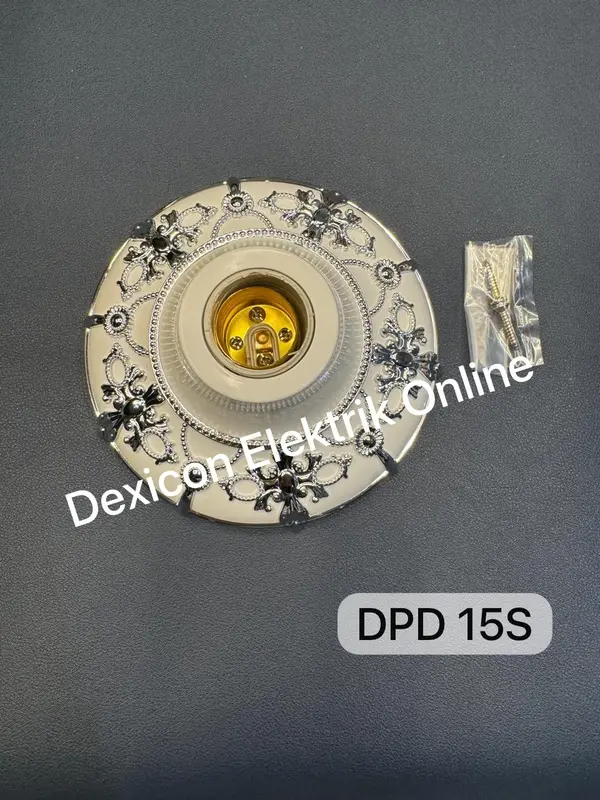 Fitting Lampu Plafon Hias Modern Dexicon Elektrik - Terminal Kuningan Besar - Plastik 0
