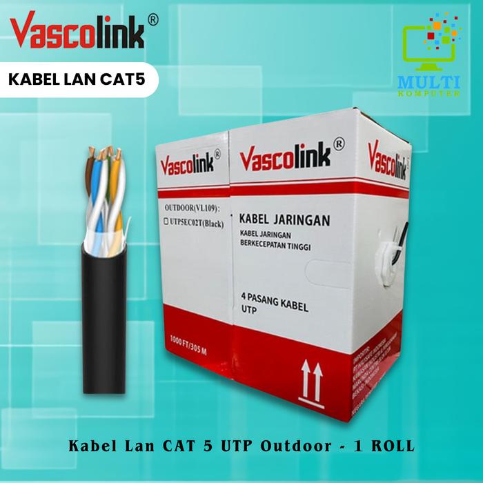 Gambar Kabel LAN UTP Cat5E Outdoor Vascolink Warna Hitam Black 305meter dari Multi Komputer Kota Administrasi Jakarta Barat Tokopedia