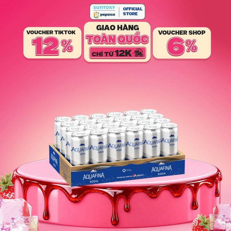 Thùng 24 Lon Nước Uống Có Gaz Aquafina Soda
