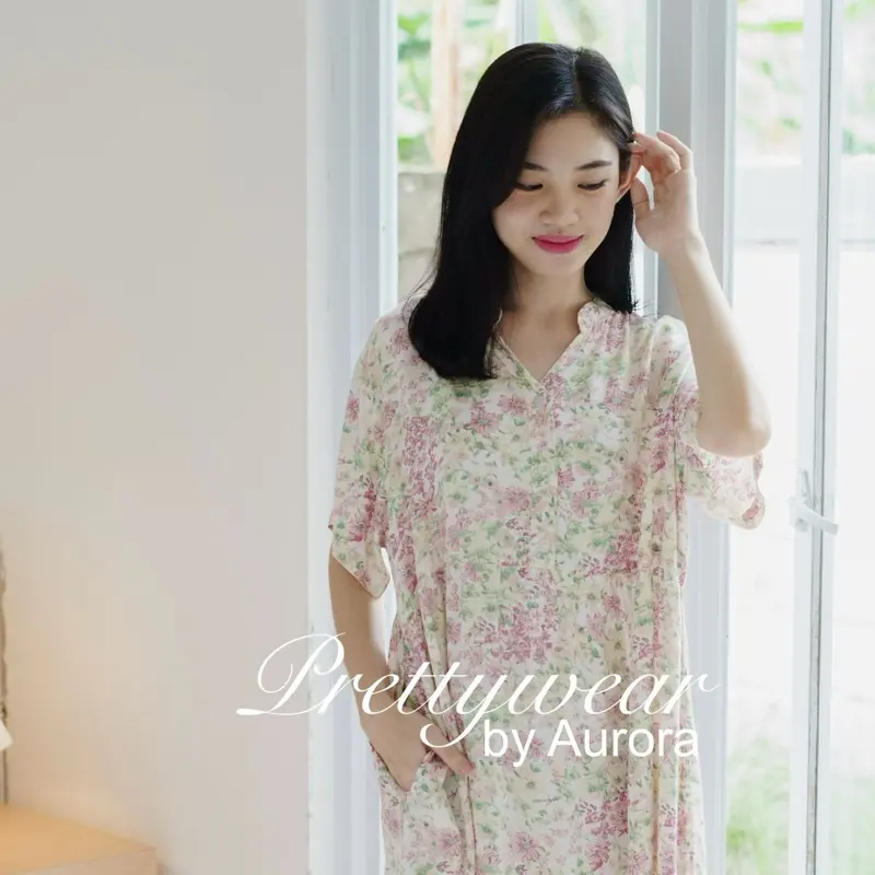 Nona Dress Part 2 Daster Busui Bumil Cantik Murah Premium Pakaian Wanita Bunga Rayon Premium Ada Saku Katun Nyaman Kancing Motif 3