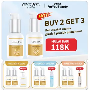 【Exclusive】【Beli 2 Gratis 1 】ONLYOU Sunscreen Cream SPF50+ PA+ anti-sweat  ONLYOU Amino Facial Wash+Soothing Toner Spra+Setting Spray【BPOM certification】【COD】