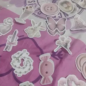 Stiker Balet Merah Muda DIY 50pcs Stiker Tahan Air Ins Lucu Cocok untuk Sepeda Motor/Helm/Laptop/Buku/Buku Harian/Koper/Casing Ponsel/Botol Minuman