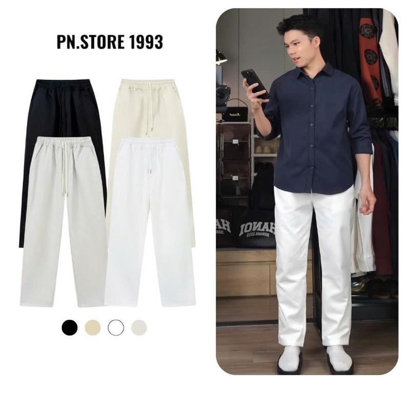 [ Bản Cao Cấp ] Quần Kaki Baggy Ống Suông,Vải kaki Không Co Rút Không nhăn PN. STORE 1993 Quần Dài Cạp Chun Unisex Nam Nữ
