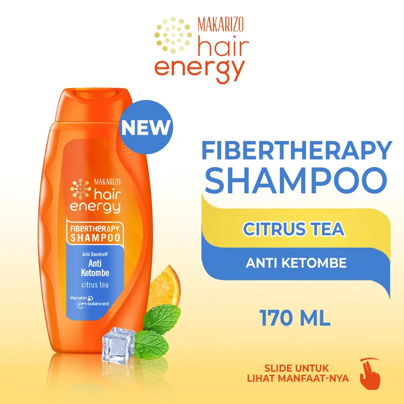 Makarizo Hair Energy Fibertheraphy Shampoo Anti Dandruff Citrus Tea 170mL / Haircare / Perawatan / Conditioner Sampo / Membersihkan Ketombe / Extract 0