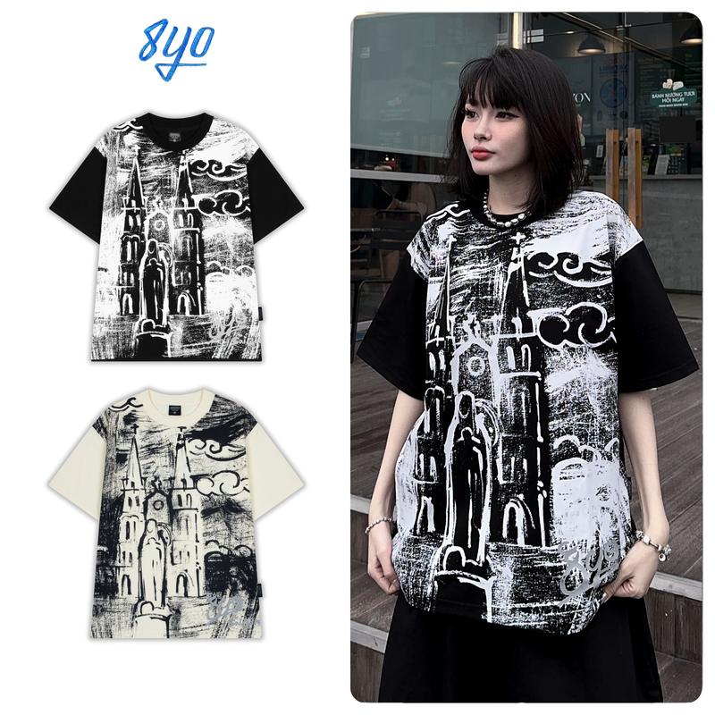  Áo Thun 8YO SÀI GÒN CATHEDRAL ART Tee Cotton Mềm Mịn Mát - Áo Phông Cổ Tròn Local Brand Unisex Nam Nữ Form Rộng 