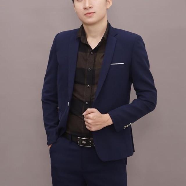 Bộ vest nam cao cấp lịch lãm chuẩn form cho phái mạnh Phong cách trẻ trung tặng Cavat + Ghim cài vest + Quần sịp nam + Móc treo Vest Menswear vietnam custom Áo