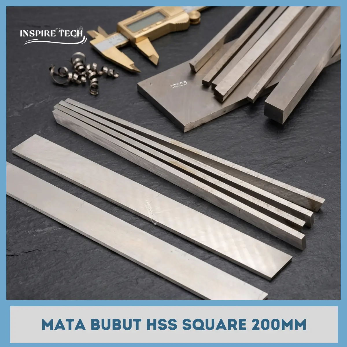 Mata Bubut HSS Square 200mm / Pahat Bubut Tool Bit High Speed Steel Presisi untuk Mesin Bubut Besi Baja Logam
