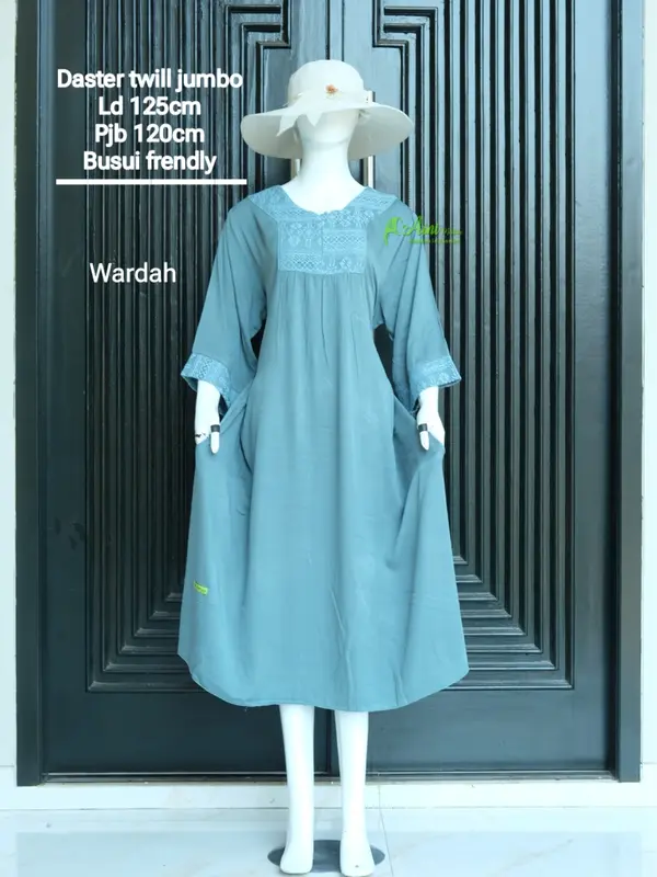 Dress twill burkat lengan 7/8 aini modiste 0