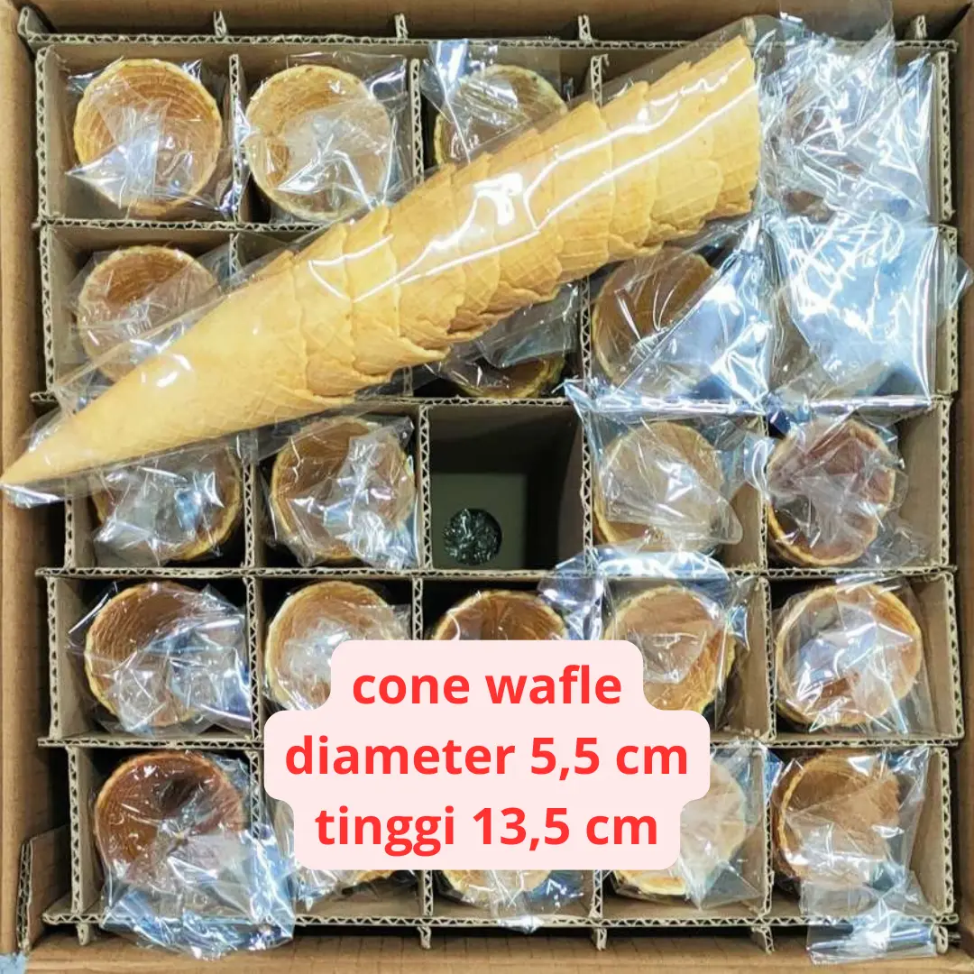 Cone Es Krim Wafle diameter 5,5 cm isi 250 pcs per dus