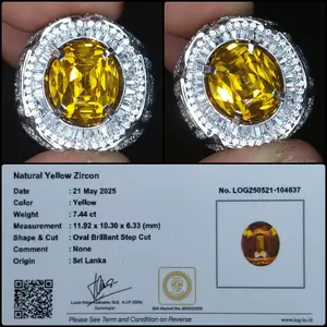 Natural Yellow Zircon HQ Crystal Clean Top Luster Gems Batu Permata Kuning Asli Garansi Mewah